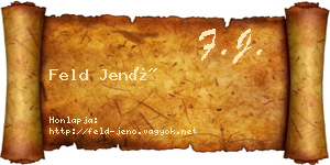 Feld Jenő névjegykártya